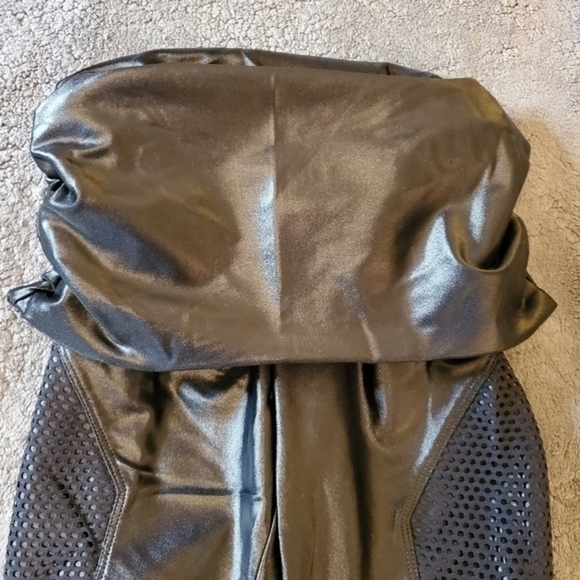 Koral Lustrous Mesh Faux Leather Maternity Leggings - Picture 3 of 10